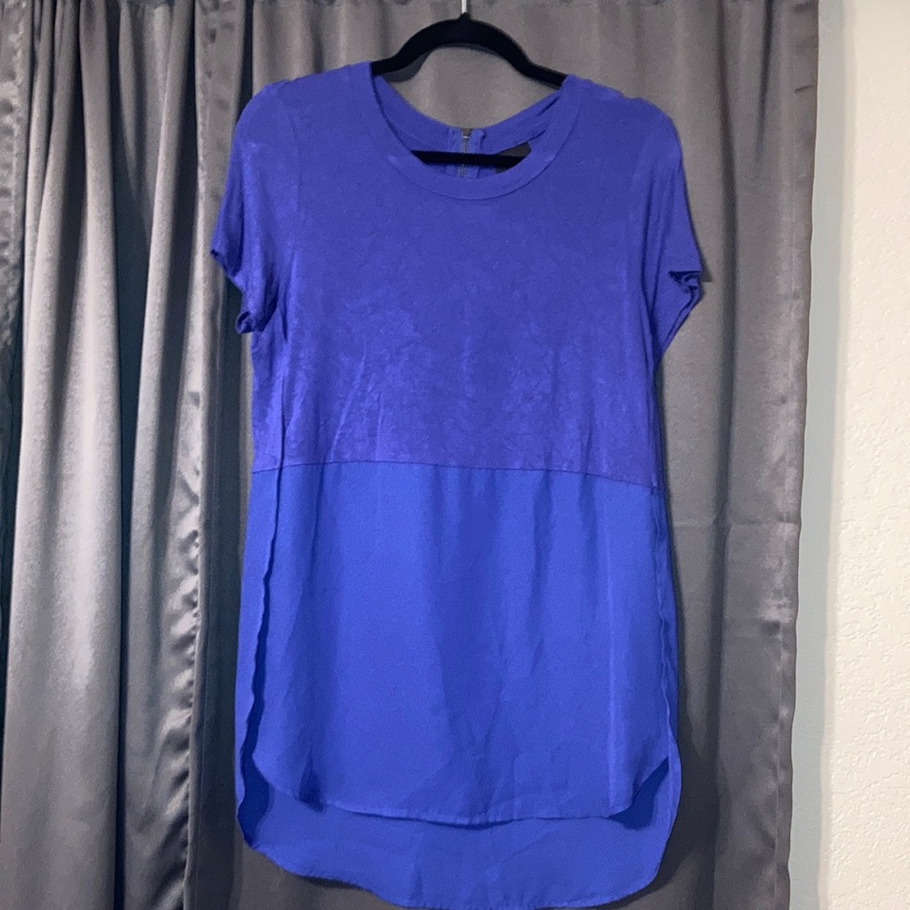 Mix Material Blue Top
